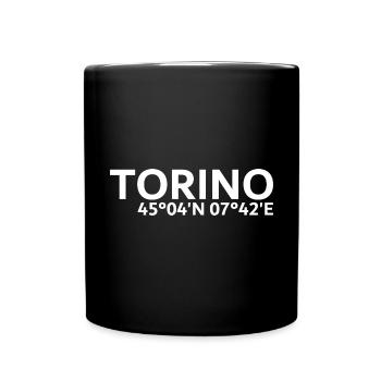 Coordonnées de Turin - Mug uni - noir - Devant
