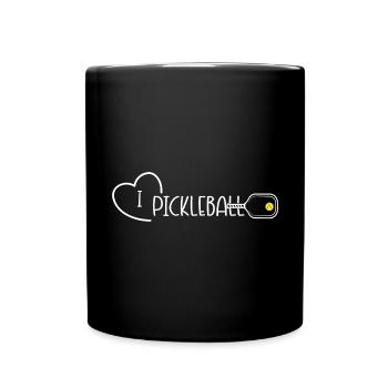 I Love Pickleball Pickle Ball Lover Gift Idea - Full Colour Mug - black - Front