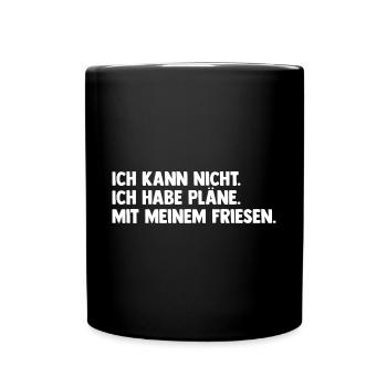 Pferd Reitsport Reiten Pferdesport Friese - Tasse einfarbig - Schwarz - Vorne
