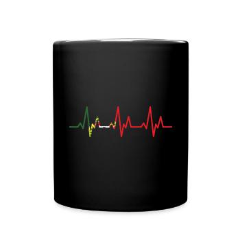 Mon cœur bat pour le Portugal - Mug uni - noir - Devant