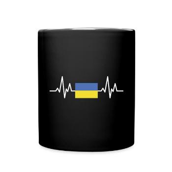 Mon cœur bat pour l'Ukraine - Mug uni - noir - Devant