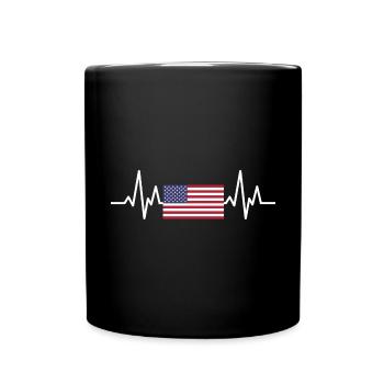 Mon cœur bat pour les Etats Unis - Mug uni - noir - Devant