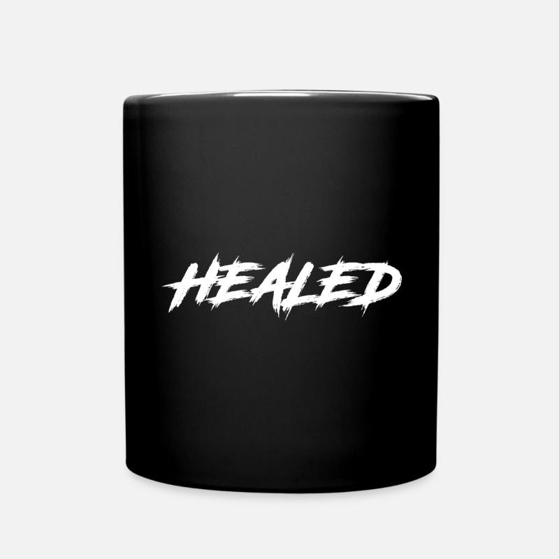 HEALED - I am healed - Full Colour Mug - black