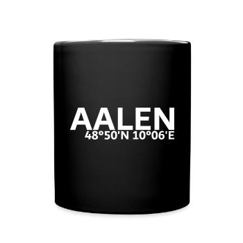 Aalen Koordinaten - Tasse einfarbig - Schwarz - Vorne