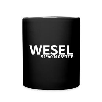 Wesel Koordinaten - Tasse einfarbig - Schwarz - Vorne