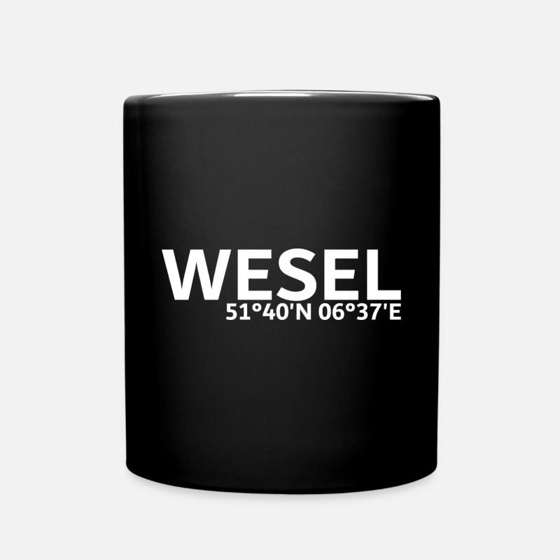 Wesel Koordinaten - Tasse einfarbig - Schwarz