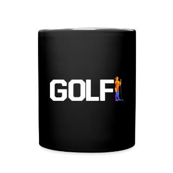 Golf Golfer Golferin Geschenk Golfschläger - Tasse einfarbig - Schwarz - Vorne