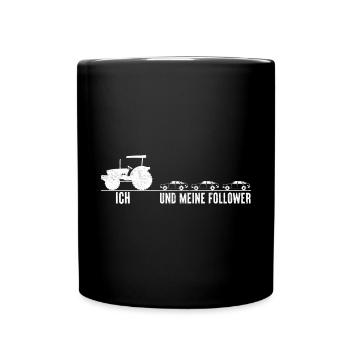 Ich und meine follower tractor - Tasse einfarbig - Schwarz - Vorne