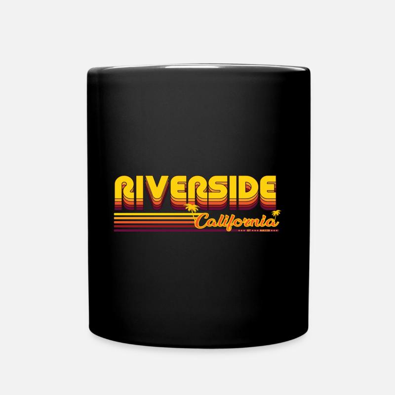 Riverside California Retro et Vintage Design - Mug uni - noir