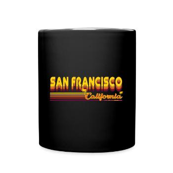 San Francisco California Retro and Vintage Design - Full Colour Mug - black - Front
