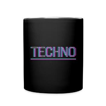 Techno Rave Club Electro Music Raver - Full Colour Mug - black - Front