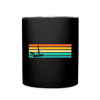 Segelboot Retro Segler Segeln - Tasse einfarbig - Schwarz - Vorne