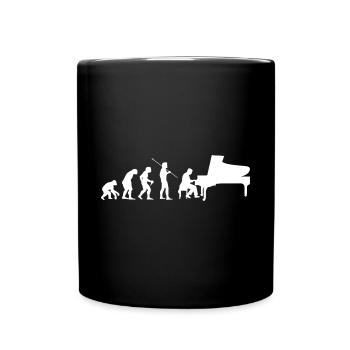 Pianist Evolution lustig - Tasse einfarbig - Schwarz - Vorne