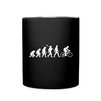 Evolution Fahrrad - Radeln - Fahrrad fahren - Tasse einfarbig - Schwarz - Vorne