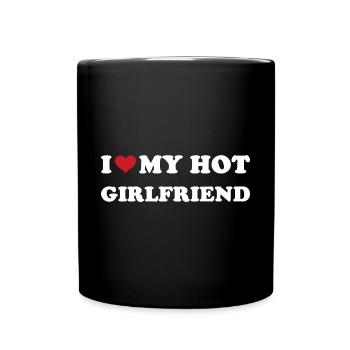 Je coeur ma petite amie chaude - Mug uni - noir - Devant