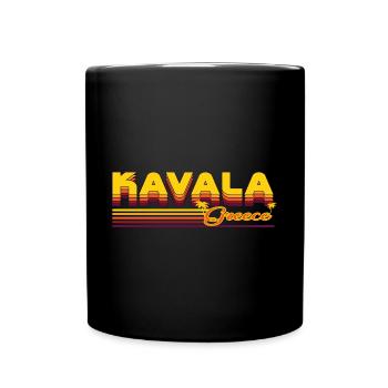 Kavala: Coastal retro design - Full Colour Mug - black - Front