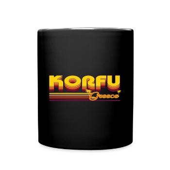 Corfou : design rétro méditerranéen - Mug uni - noir - Devant