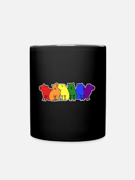 Drapeau LGBT + capybara design pour les personnes LGBT + - Mug uni - noir