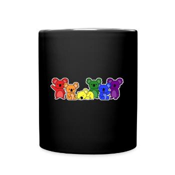 LGBT+ Flagge Koala Design für LGBT+ Menschen - Tasse einfarbig - Schwarz - Vorne