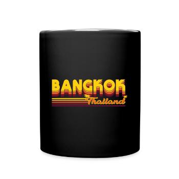 Bangkok Retro-Design: Stadtleben und Kultur - Tasse einfarbig - Schwarz - Vorne