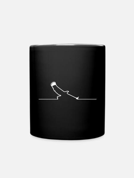 White Line Eagle Bird of Prey Birds Animaux - Mug uni - noir
