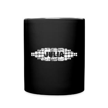 Julia als Mutti - Tasse einfarbig - Schwarz - Vorne