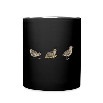 Wachtel Vogel - Tasse einfarbig - Schwarz - Vorne