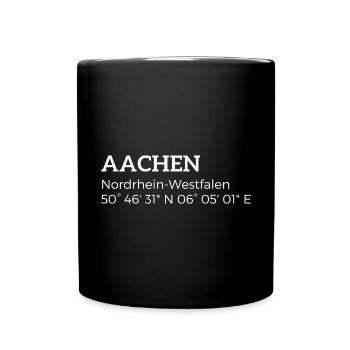 Aachen North Rhine-Westphalia coordinates - Full Colour Mug - black - Front