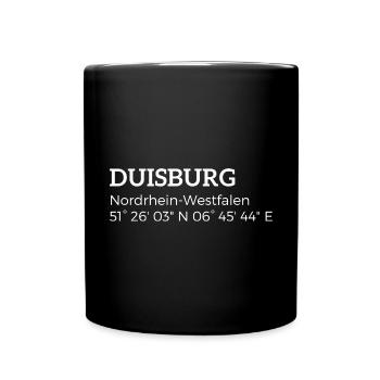 les coordonnées Duisbourg Rhénanie-du-Nord-Westphalie - Mug uni - noir - Devant