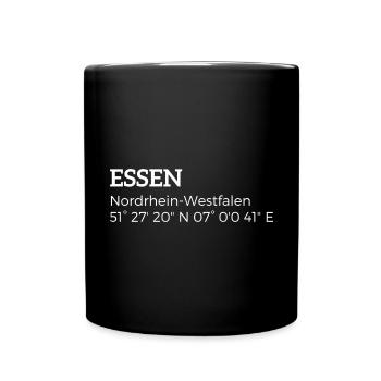 Essen, North Rhine-Westphalia coordinates - Full Colour Mug - black - Front
