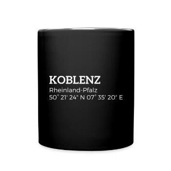 coordonnées de Coblence, Rhénanie-Palatinat - Mug uni - noir - Devant