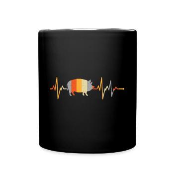 Heartbeat Pig Farmer - Full Colour Mug - black - Front