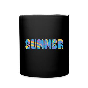 Été - soleil - vacances - bonne humeur - Mug uni - noir - Devant