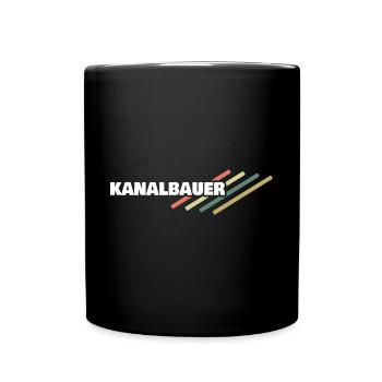Arbeitsplatz Kanalbauer - Tasse einfarbig - Schwarz - Vorne