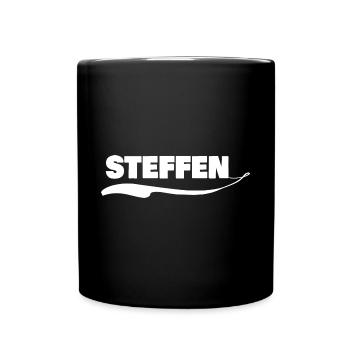 Geschenk für steffen - Tasse einfarbig - Schwarz - Vorne