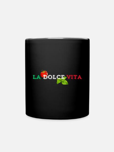 La Dolce Vita - Das süße Leben - Tasse einfarbig - Schwarz