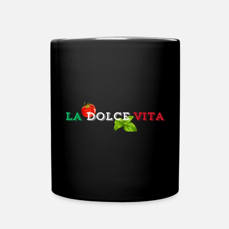 La Dolce Vita - Das süße Leben - Tasse einfarbig - Schwarz