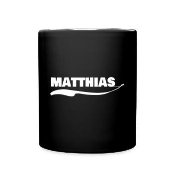 matthias als Vorname - Tasse einfarbig - Schwarz - Vorne
