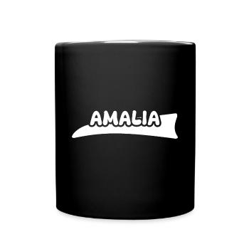 Amalia als Vorname - Tasse einfarbig - Schwarz - Vorne