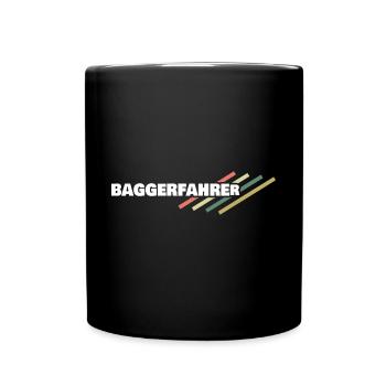 Baggerfahrer - Tasse einfarbig - Schwarz - Vorne