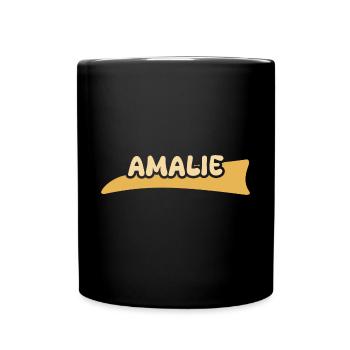 Vorname Amalie - Tasse einfarbig - Schwarz - Vorne