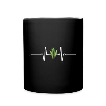 Grüne Bohnen - Tasse einfarbig - Schwarz - Vorne