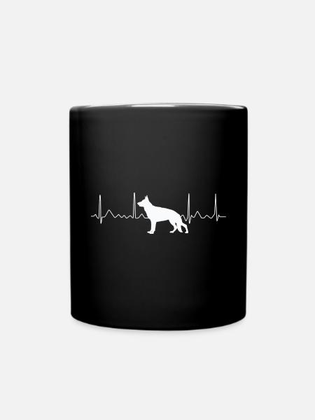 Schäferhund Herzschlag - Tasse einfarbig - Schwarz