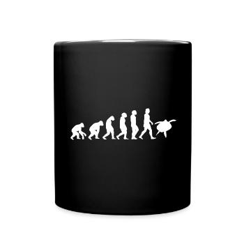 Meeresschildkröte Evolution der Menschen Tiere - Tasse einfarbig - Schwarz - Vorne