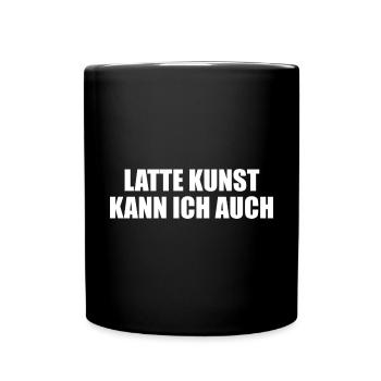I can also do latte art — coffee humor - Full Colour Mug - black - Front