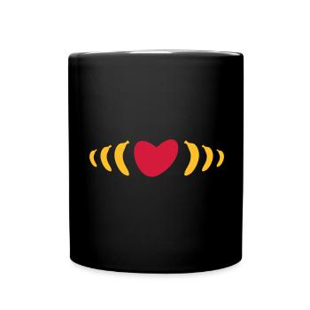 ★ Design colors changeable ★ Heart & Pulse from bananas - Full Colour Mug - black - Front