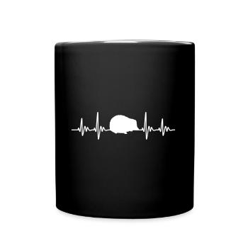 Igel Puls Wildtiere Naturschutz Geschenk - Tasse einfarbig - Schwarz - Vorne