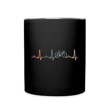 Vélo vélo de course battement de coeur battement de coeur - Mug uni - noir - Devant