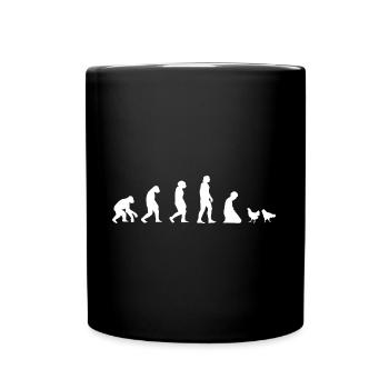Chicken Evolution - Bauer Landwirt Hühner T-Shirt - Tasse einfarbig - Schwarz - Vorne