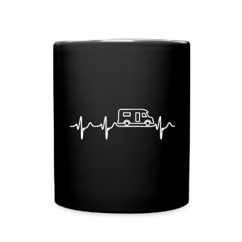 Herzschlag Teilintegriertes Wohnmobil Fahrer EKG - Tasse einfarbig - Schwarz - Vorne